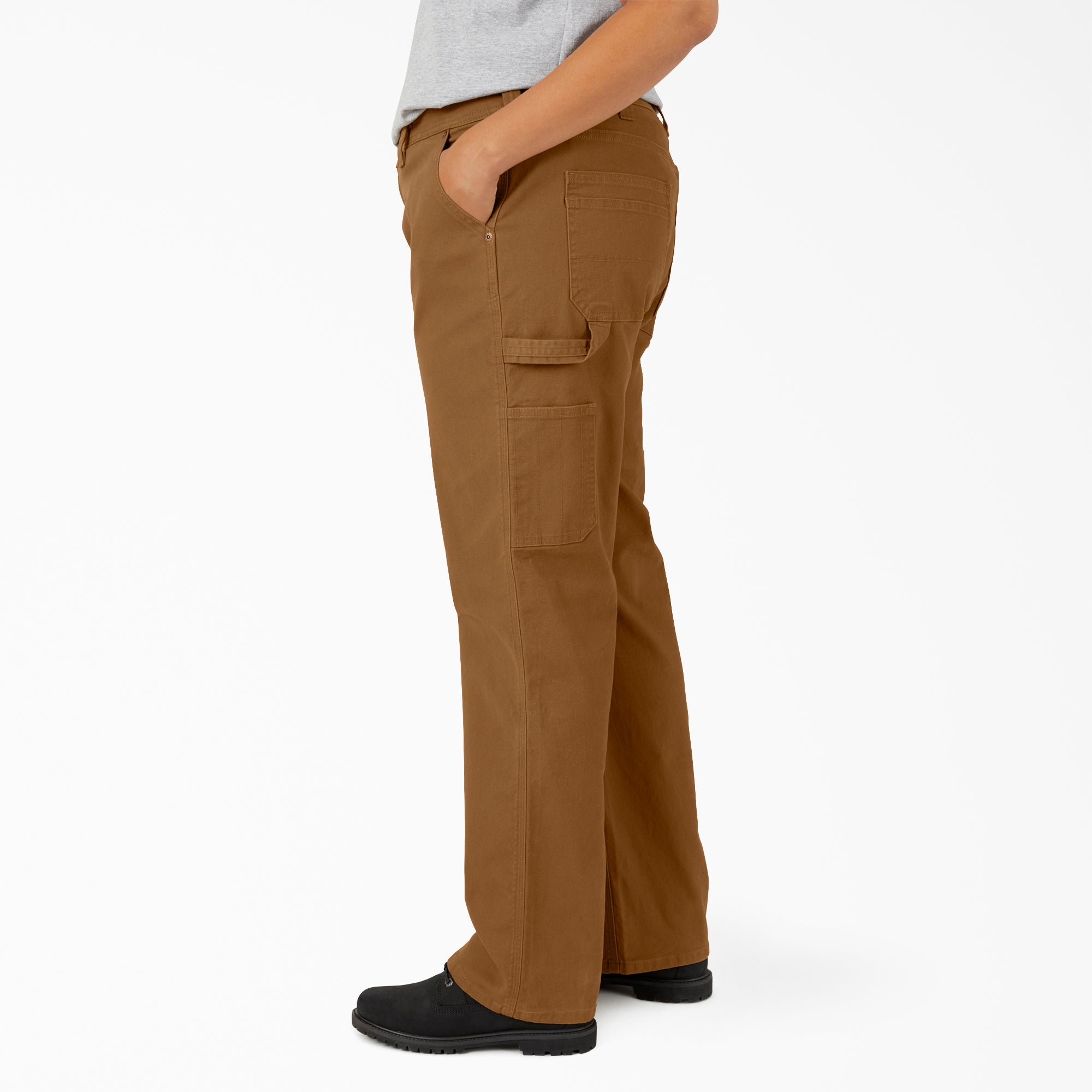 Women's Plus FLEX Relaxed Straight Fit Duck Carpenter Pants - Image 3
