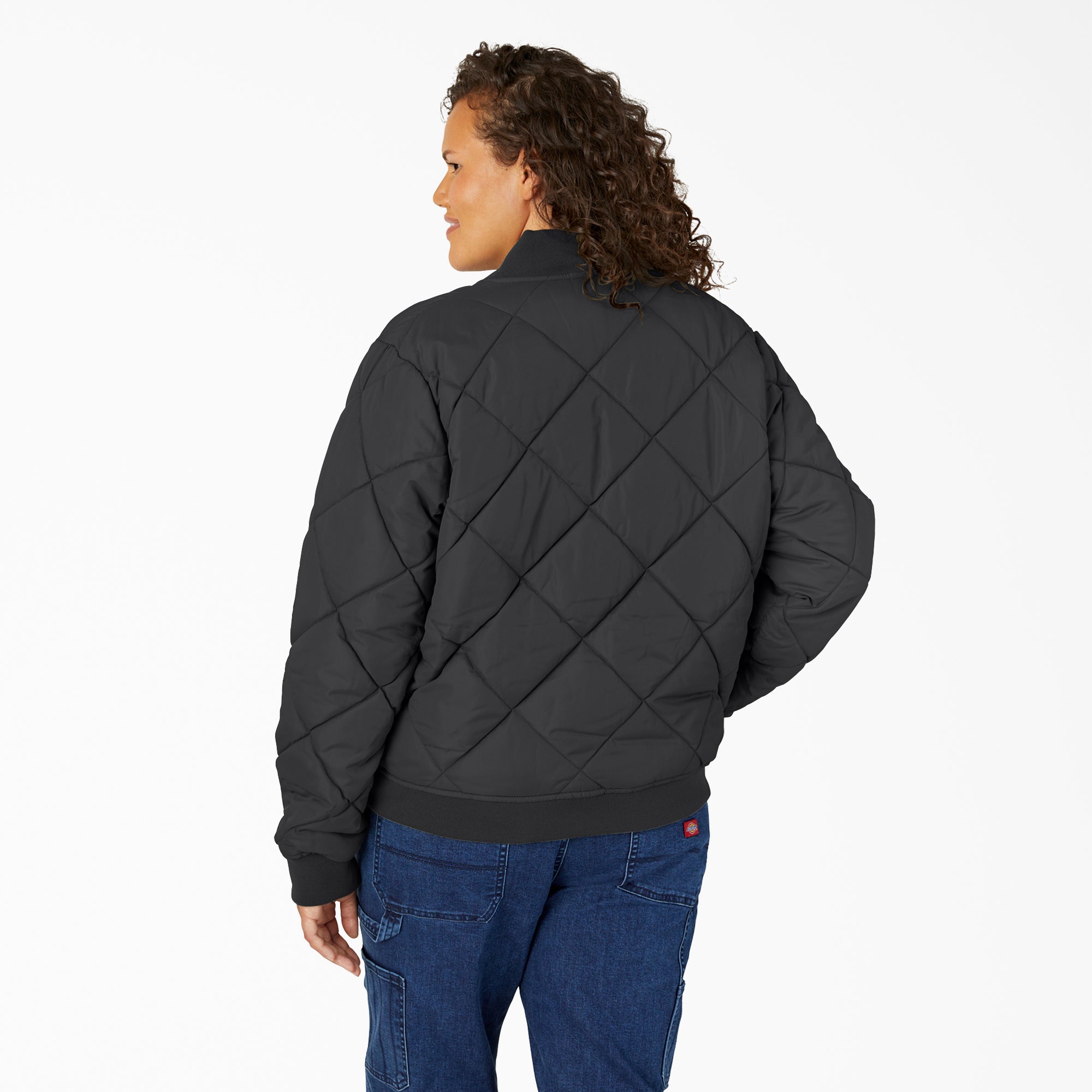 Women's Plus Quilted Bomber Jacket - Image 2