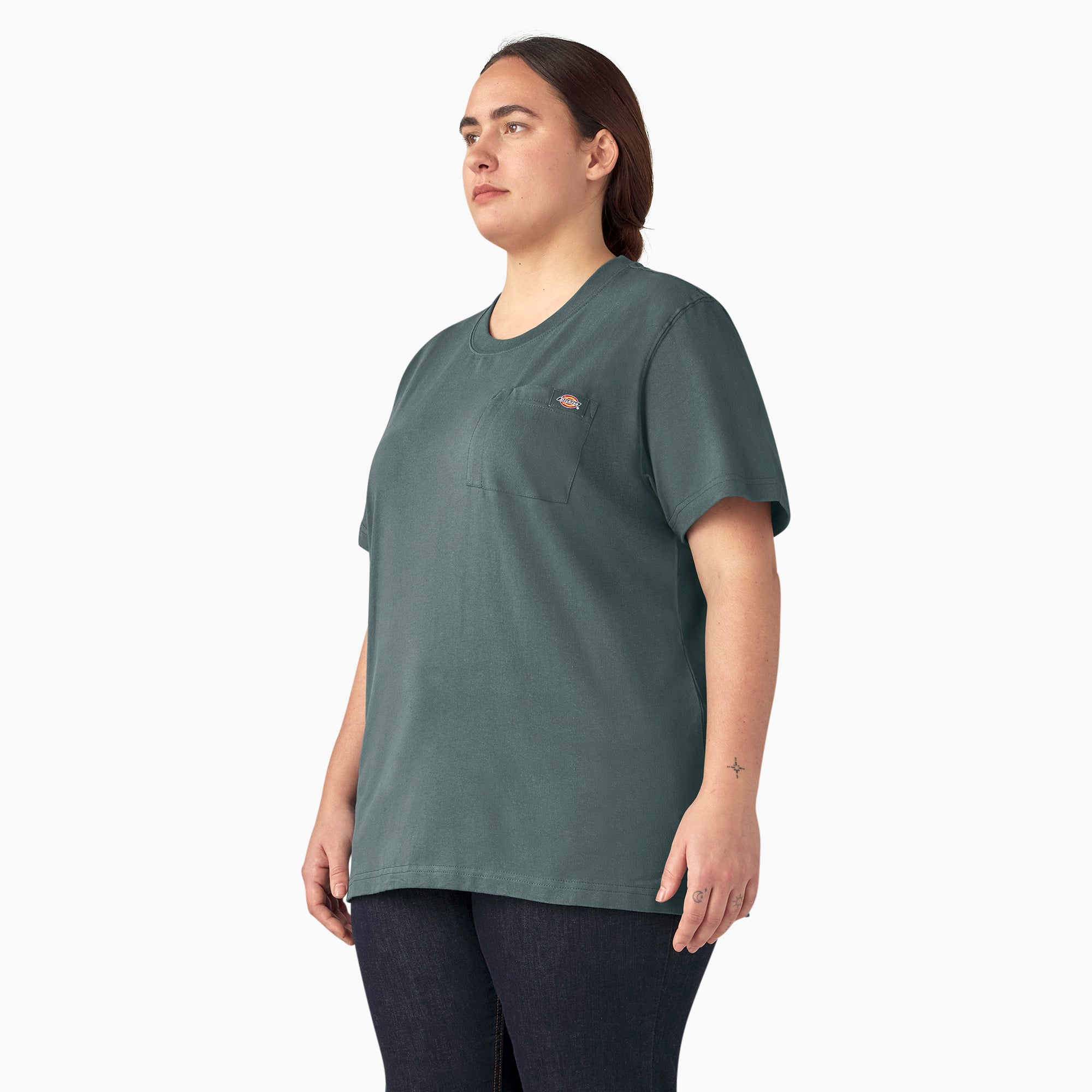 Women's Plus Heavyweight Short Sleeve Pocket T-Shirt - Image 3