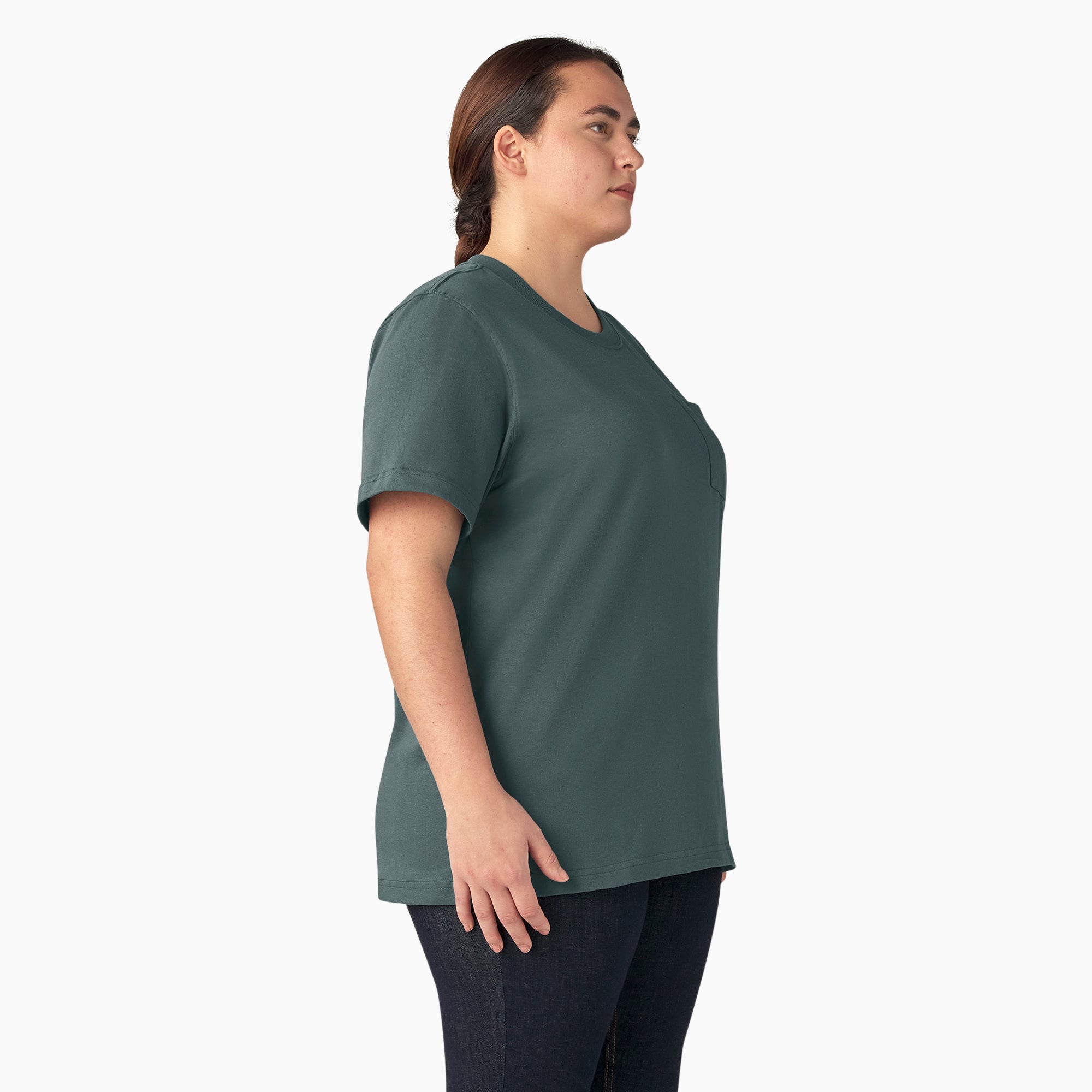 Women's Plus Heavyweight Short Sleeve Pocket T-Shirt - Image 4