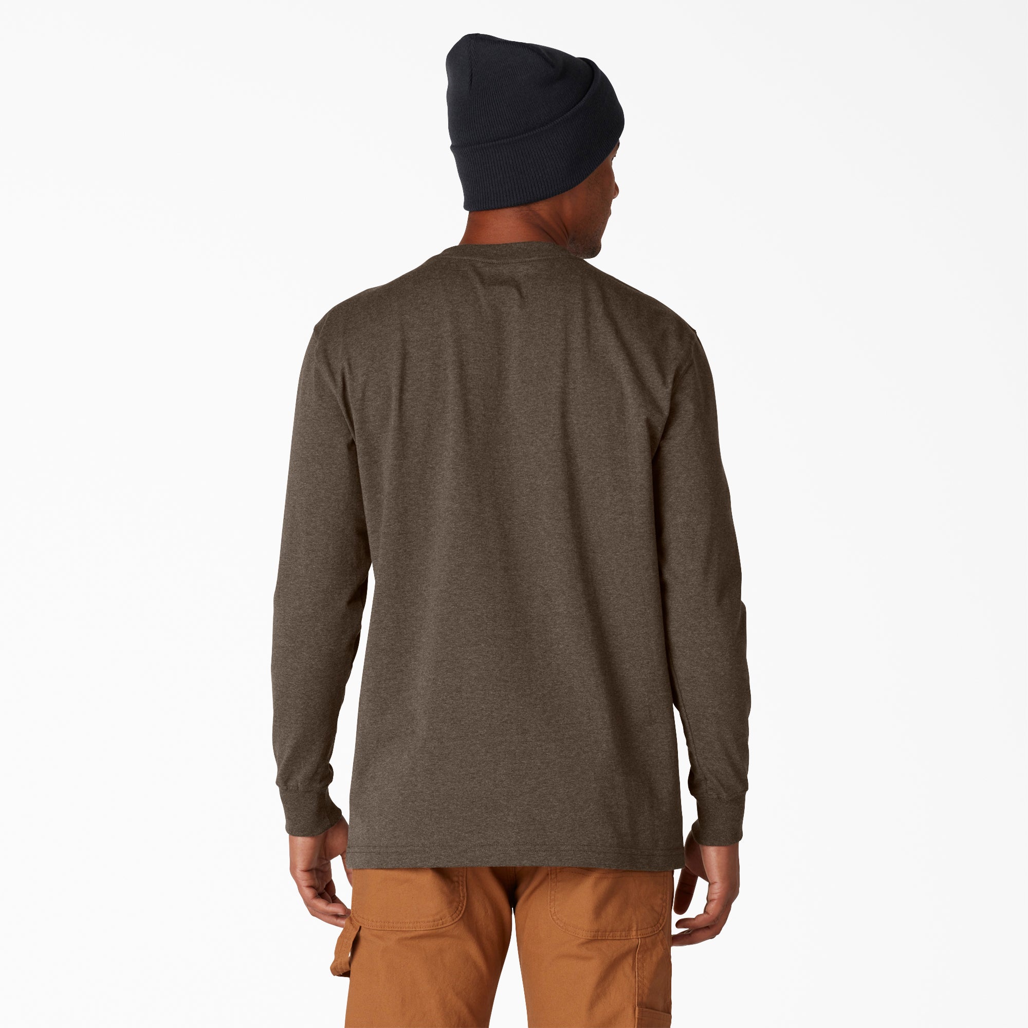 Heavyweight Heathered Long Sleeve Pocket T-Shirt - Image 2