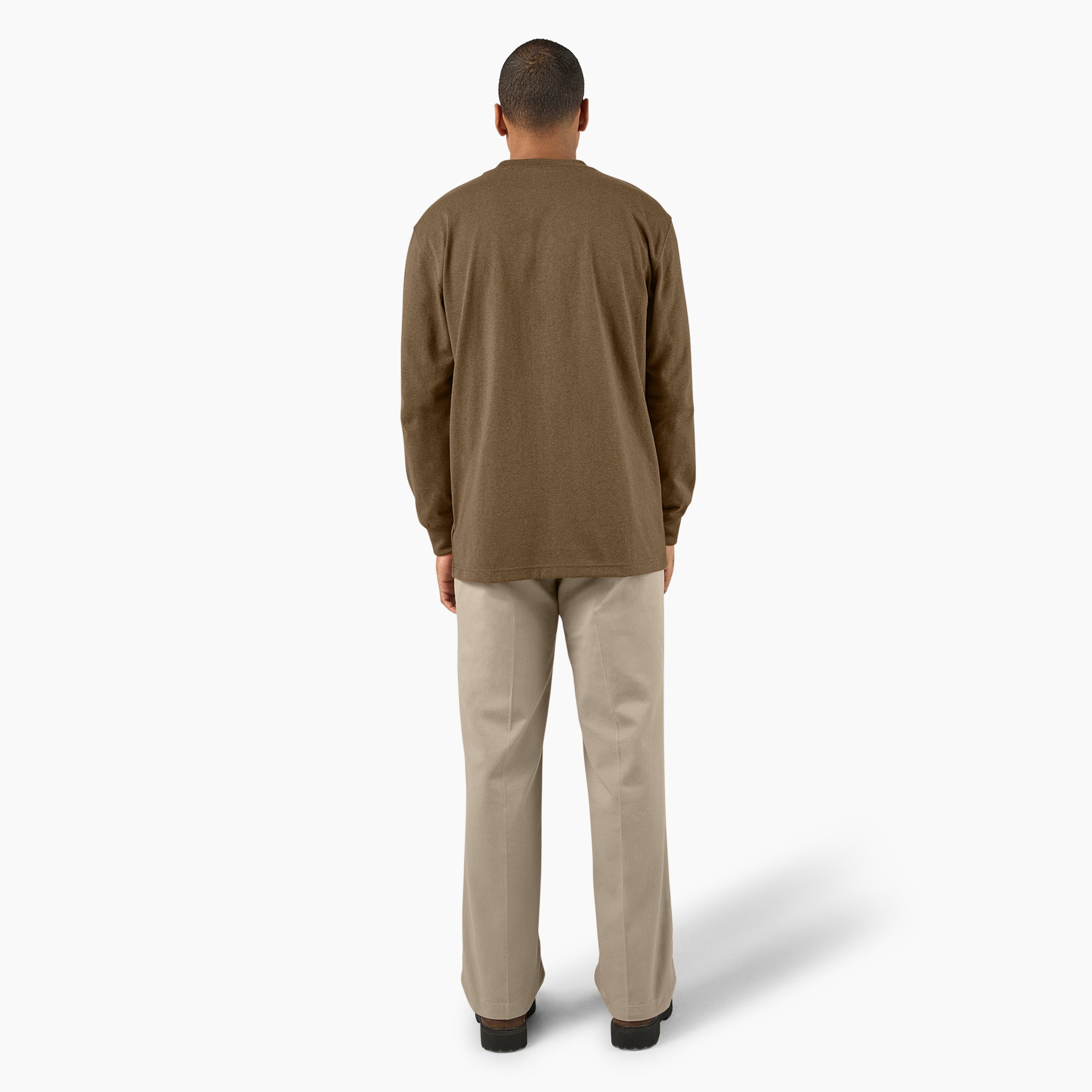 Heavyweight Heathered Long Sleeve Pocket T-Shirt - Image 5