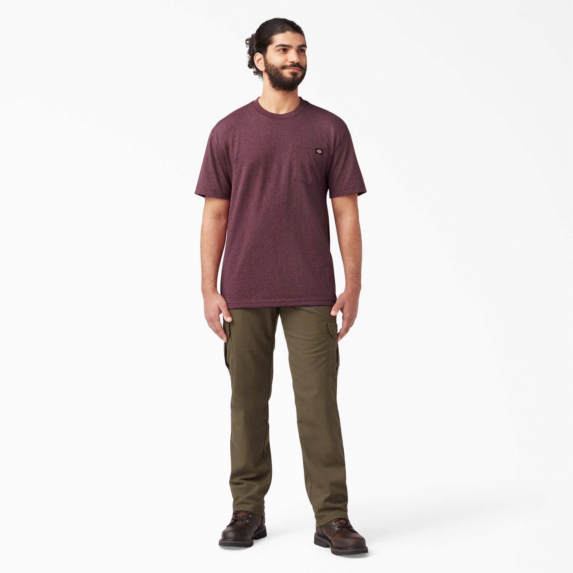 Heavyweight Heathered Short Sleeve Pocket T-Shirt - Image 4